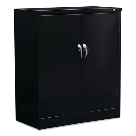 Alera Assembled Welded Storage Cabinet, 2-Shelf, Black, 42"H x 36"W x 18"D