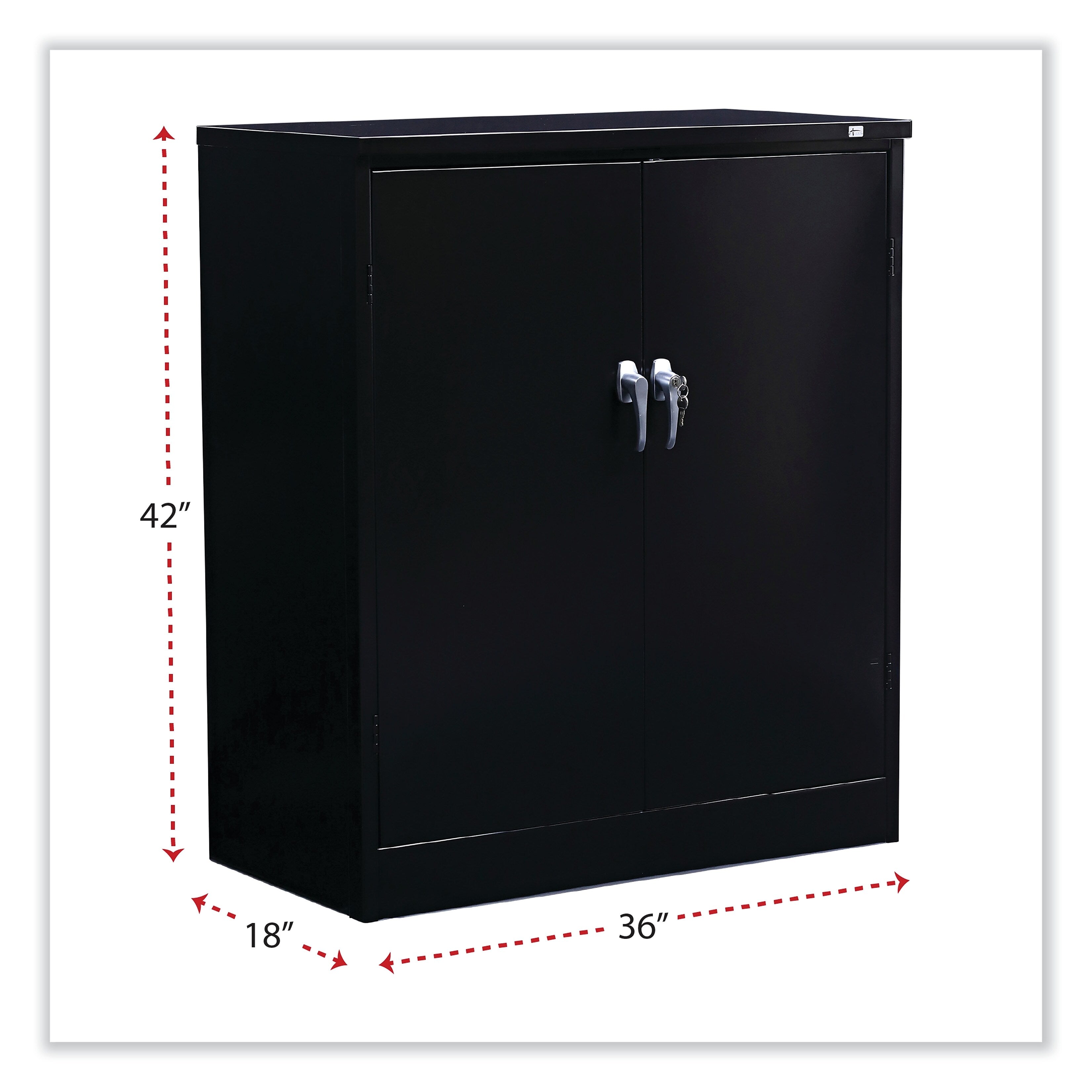 Alera Assembled Welded Storage Cabinet, 2-Shelf, Black, 42