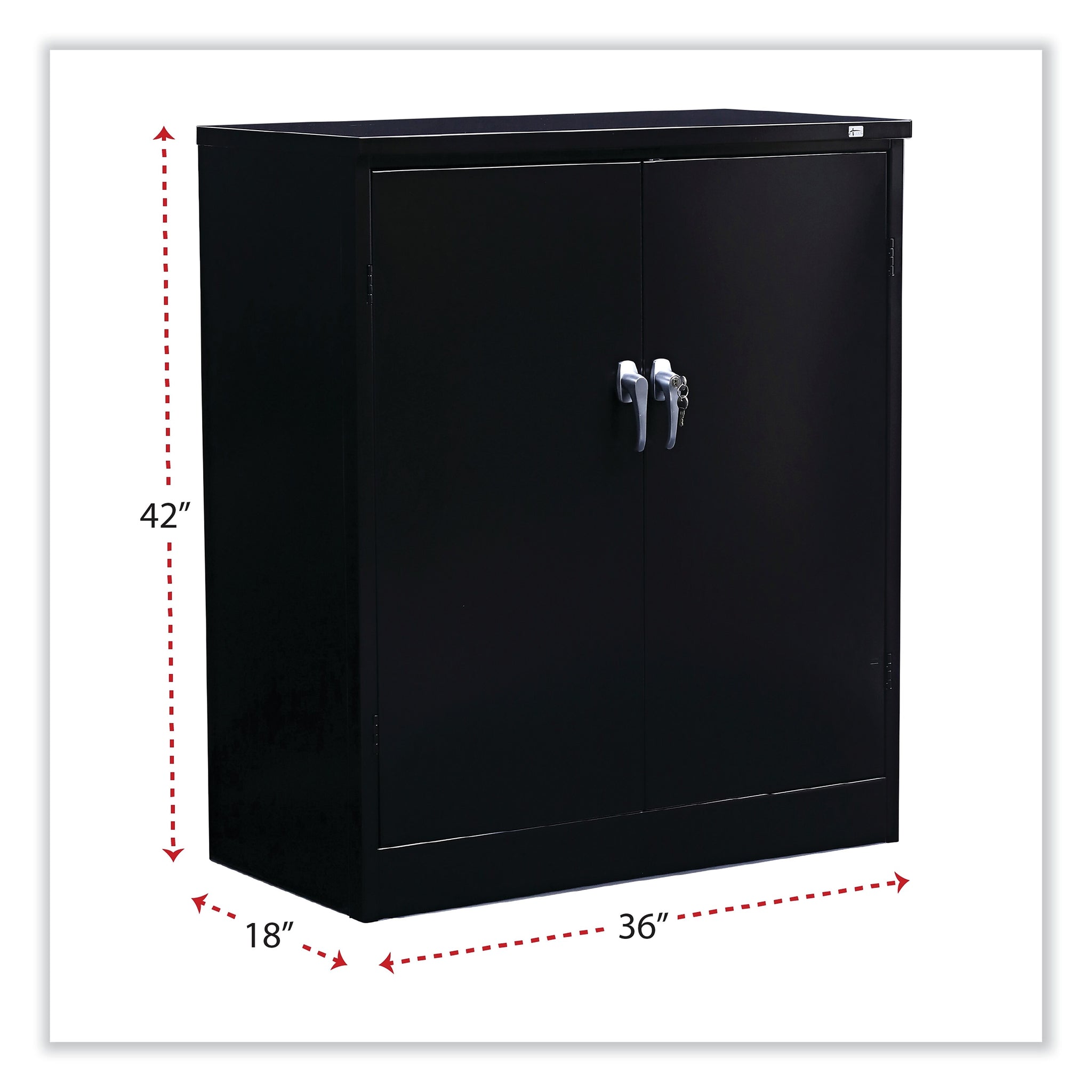 Alera Assembled Welded Storage Cabinet, 2-Shelf, Black, 42