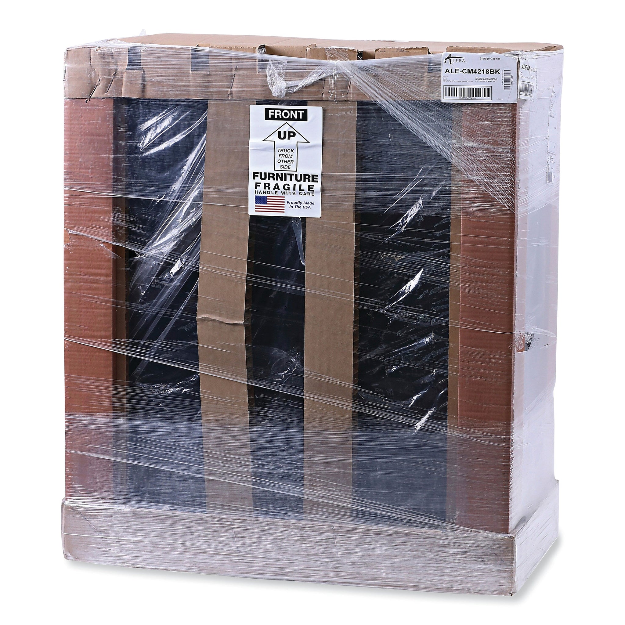 Alera Assembled Welded Storage Cabinet, 2-Shelf, Black, 42