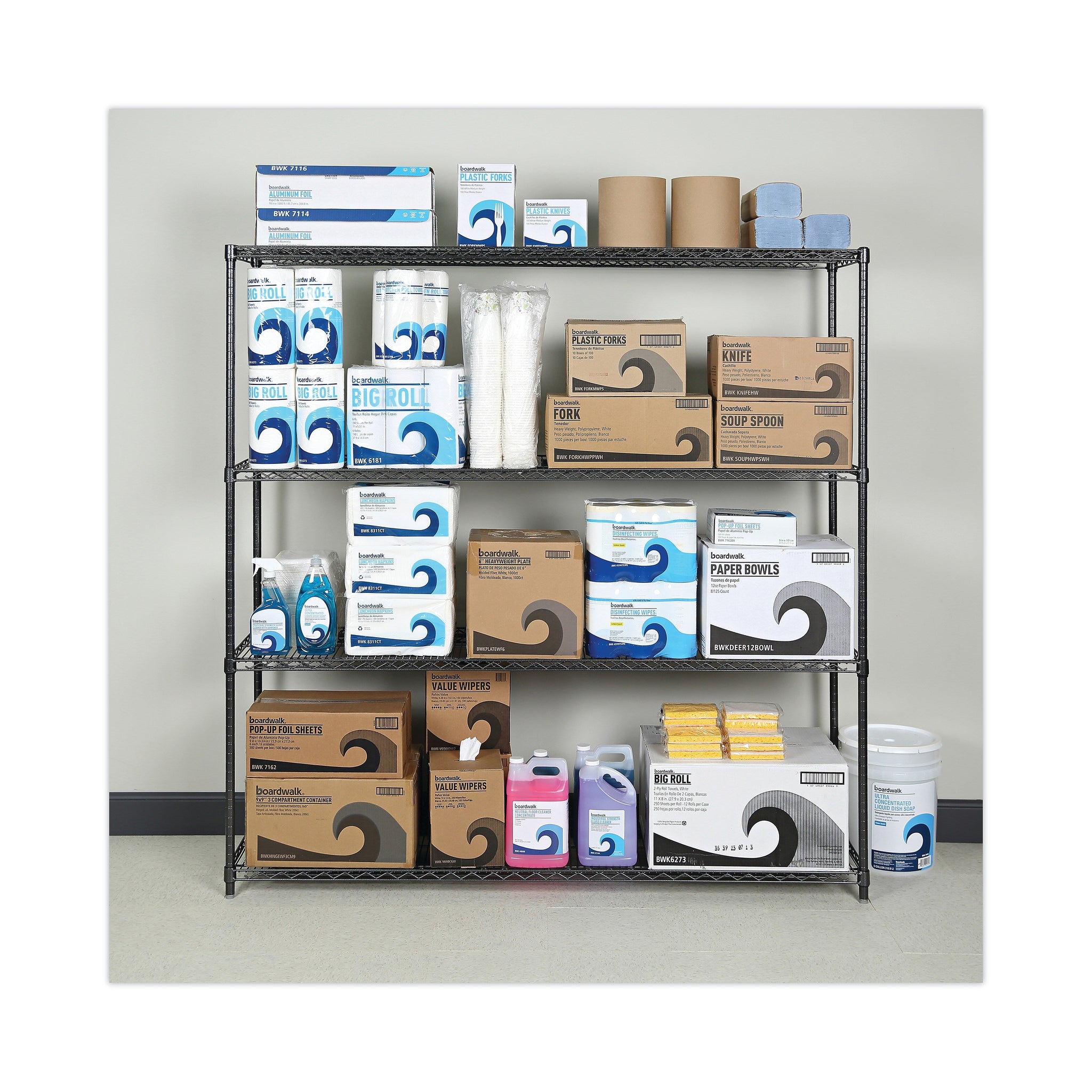 Alera® BA Plus Wire Shelving Kit, 4 Shelves, 72