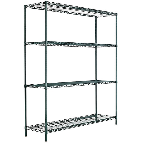 Alera® BA Plus Wire Shelving Kit, 4 Shelves, 72" x 24" x 72", Black Anthracite Plus