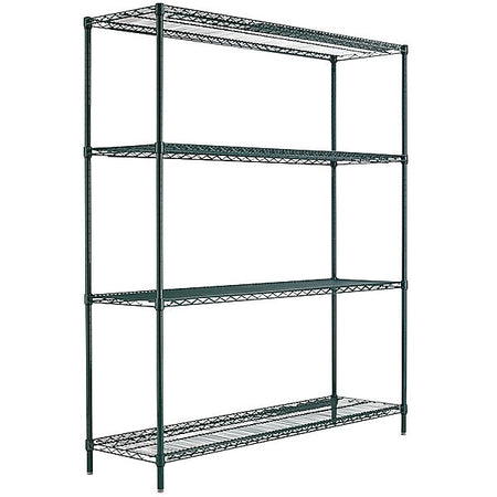 Alera® BA Plus Wire Shelving Kit, 4 Shelves, 72" x 24" x 72", Black Anthracite Plus