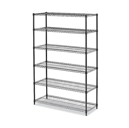 Alera Commercial Wire Shelving, Six-Shelf, 48w X 18d X 72h, Black Anthracite