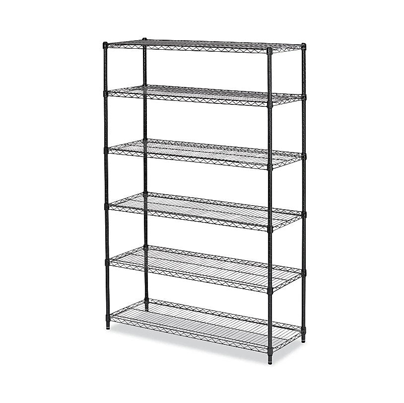 Alera Commercial Wire Shelving, Six-Shelf, 48w X 18d X 72h, Black Anthracite