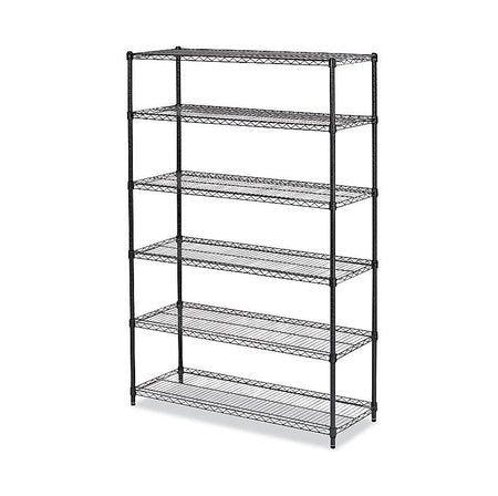 Alera Commercial Wire Shelving, Six-Shelf, 48w X 18d X 72h, Black Anthracite