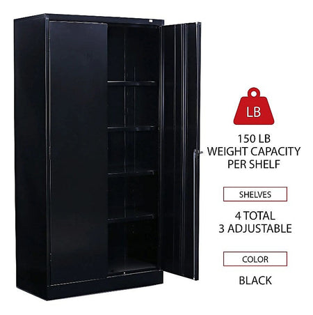 Alera Economy Assembled Storage Cabinet, 36w x 18d x 72h, Black