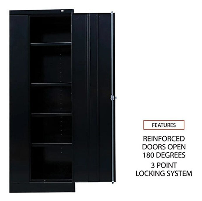 Alera Economy Assembled Storage Cabinet, 36w x 18d x 72h, Black