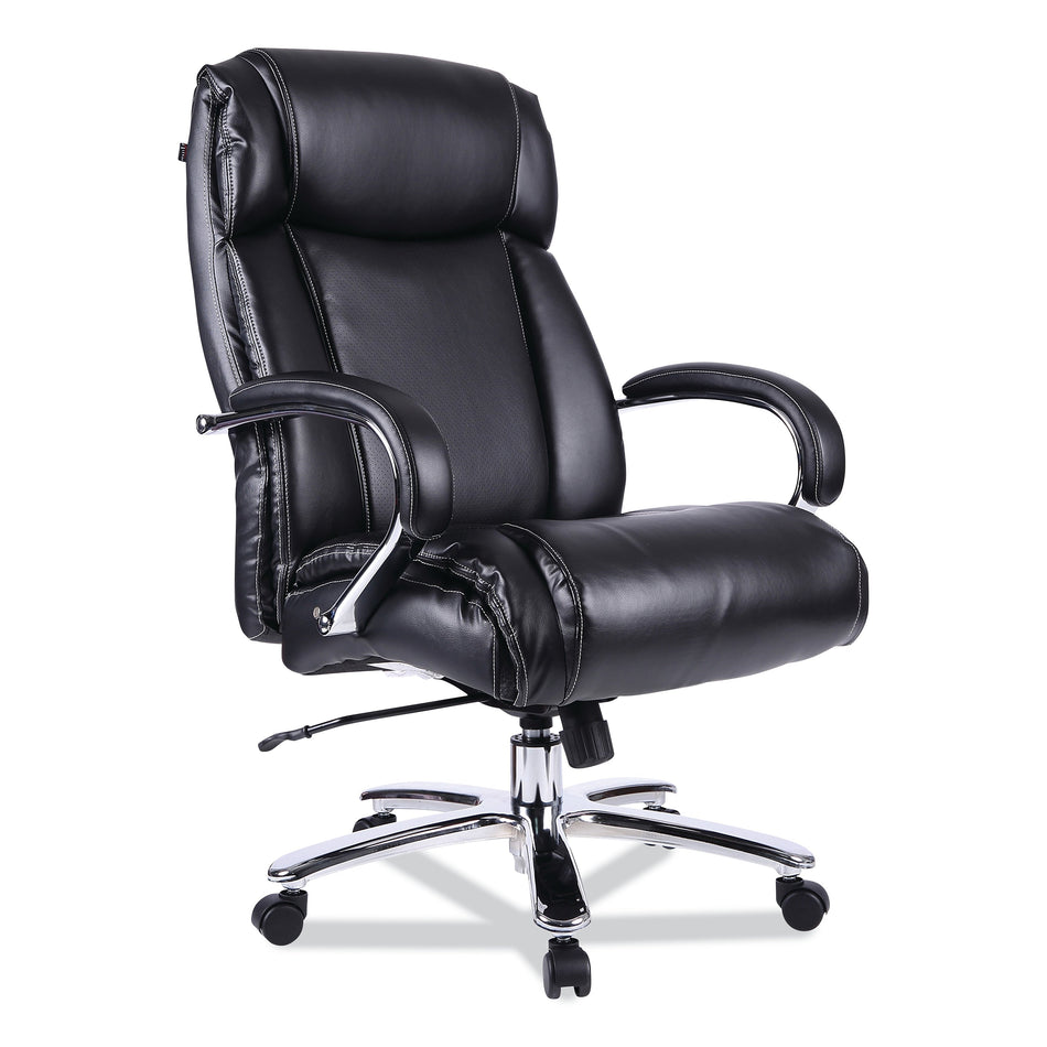 Alera®, Maxxis Series Big and Tall Leather Chair, Black/Chrome