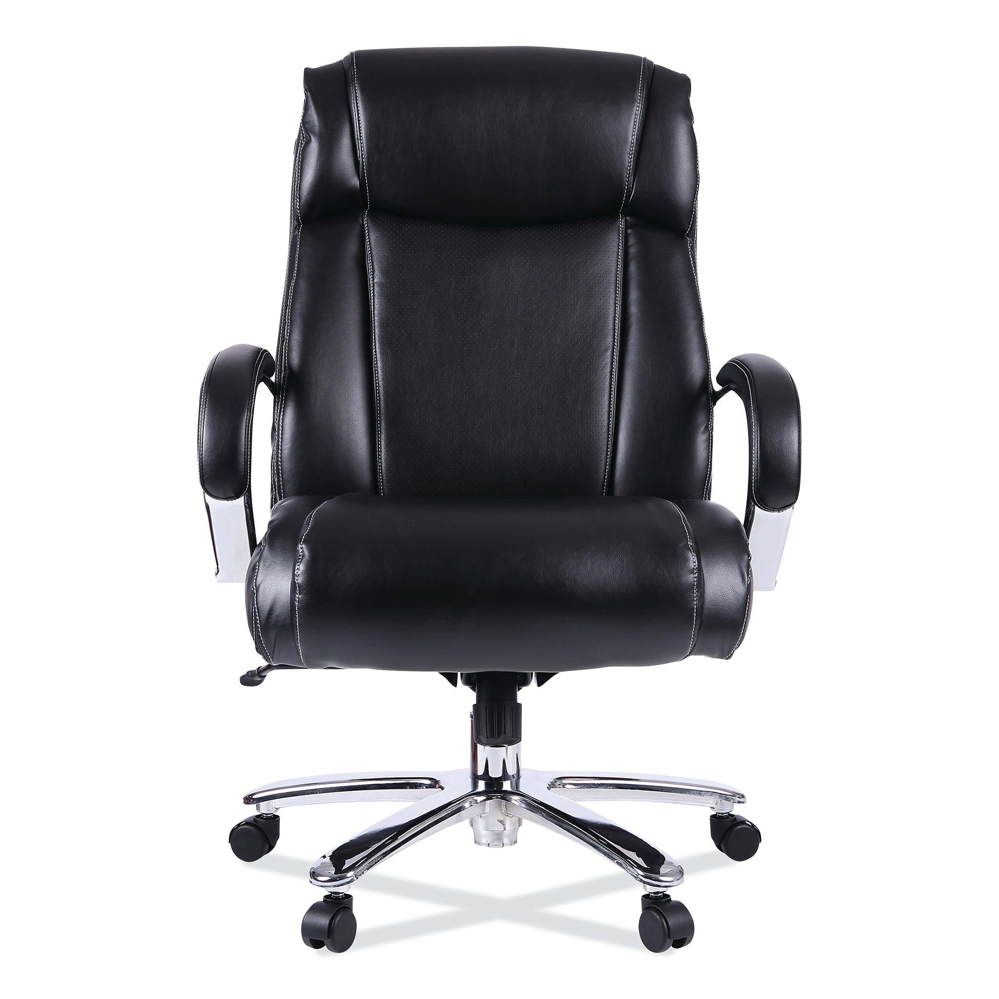 Alera®, Maxxis Series Big and Tall Leather Chair, Black/Chrome