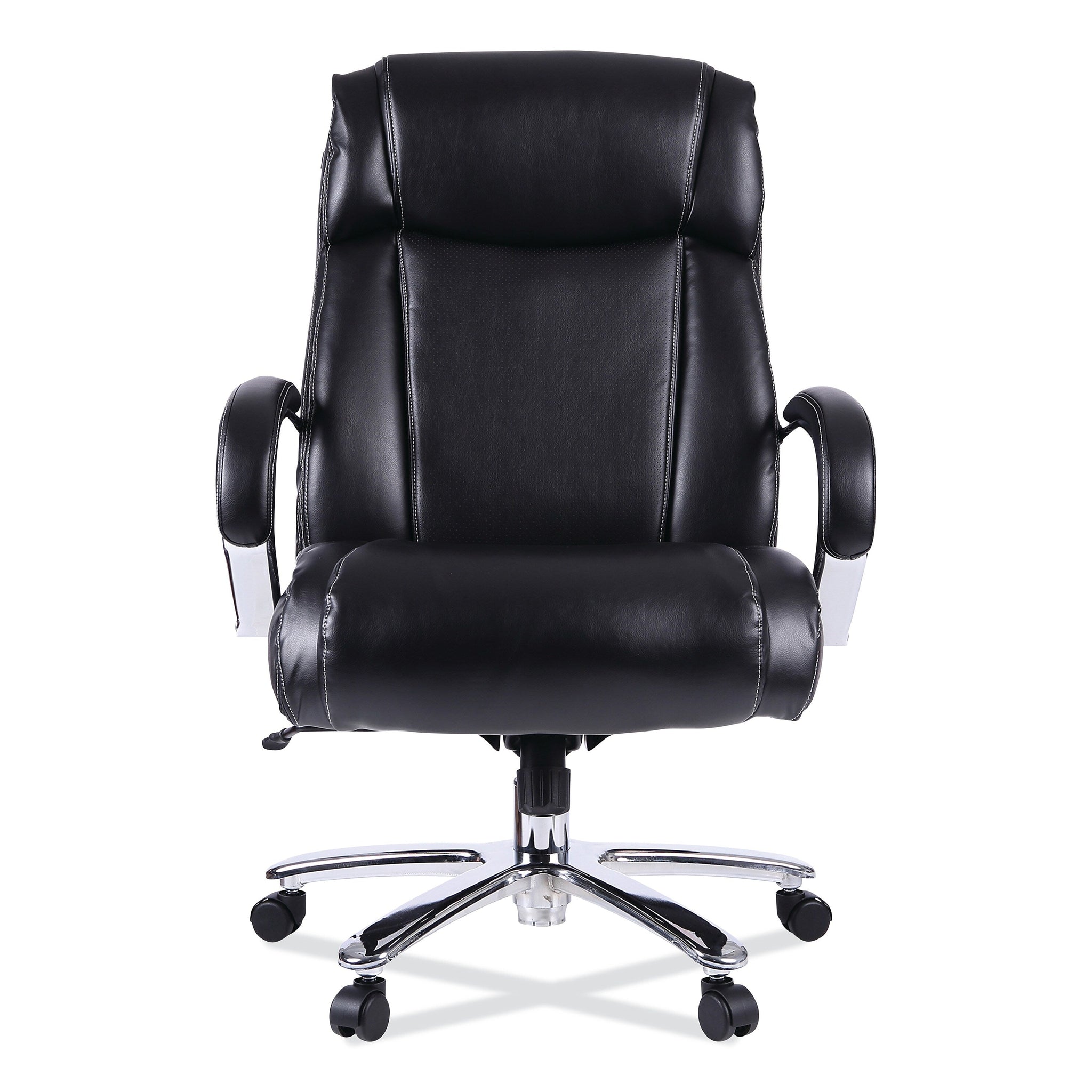 Alera®, Maxxis Series Big and Tall Leather Chair, Black/Chrome