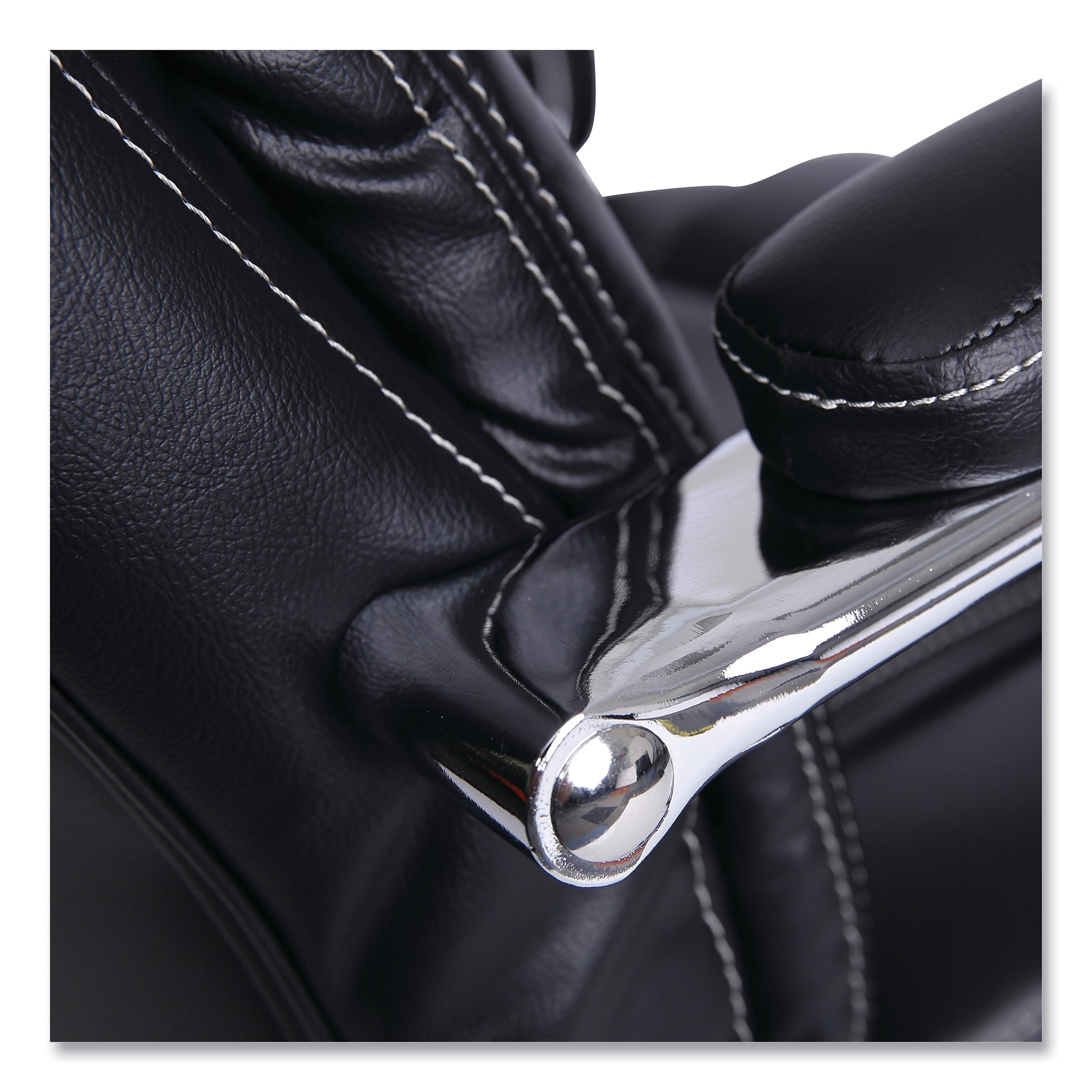 Alera®, Maxxis Series Big and Tall Leather Chair, Black/Chrome