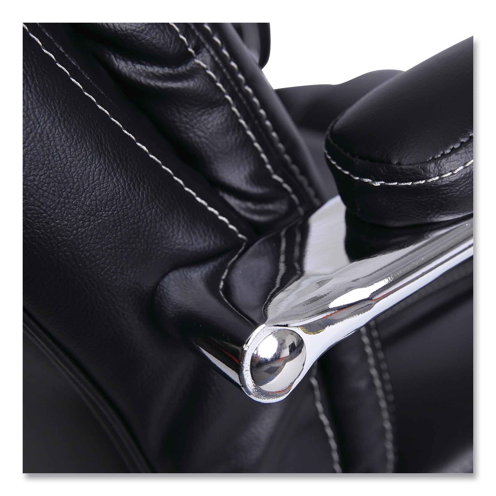Alera®, Maxxis Series Big and Tall Leather Chair, Black/Chrome