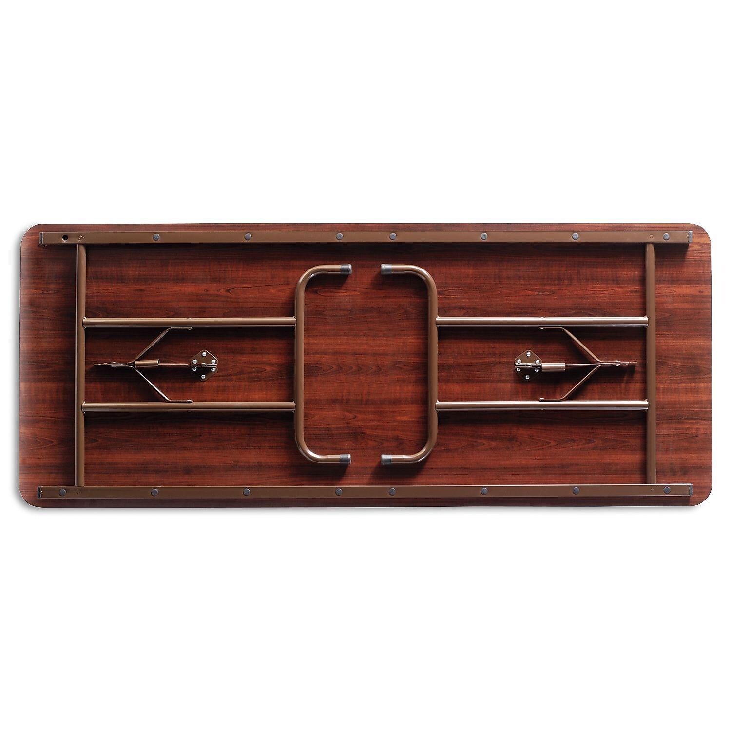 Alera® Melamine Folding Table in Walnut Woodgrain, 72Wx30