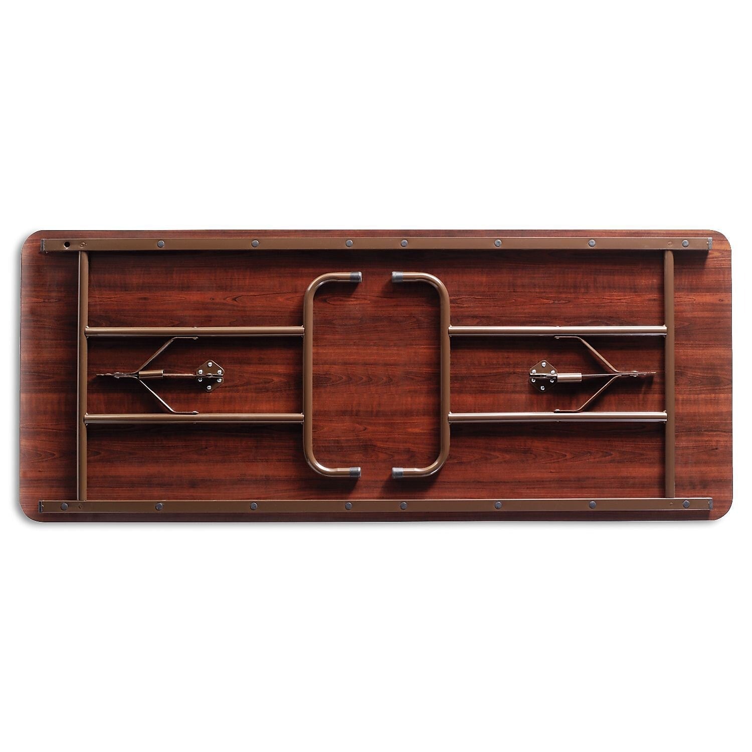Alera® Melamine Folding Table in Walnut Woodgrain, 72Wx30