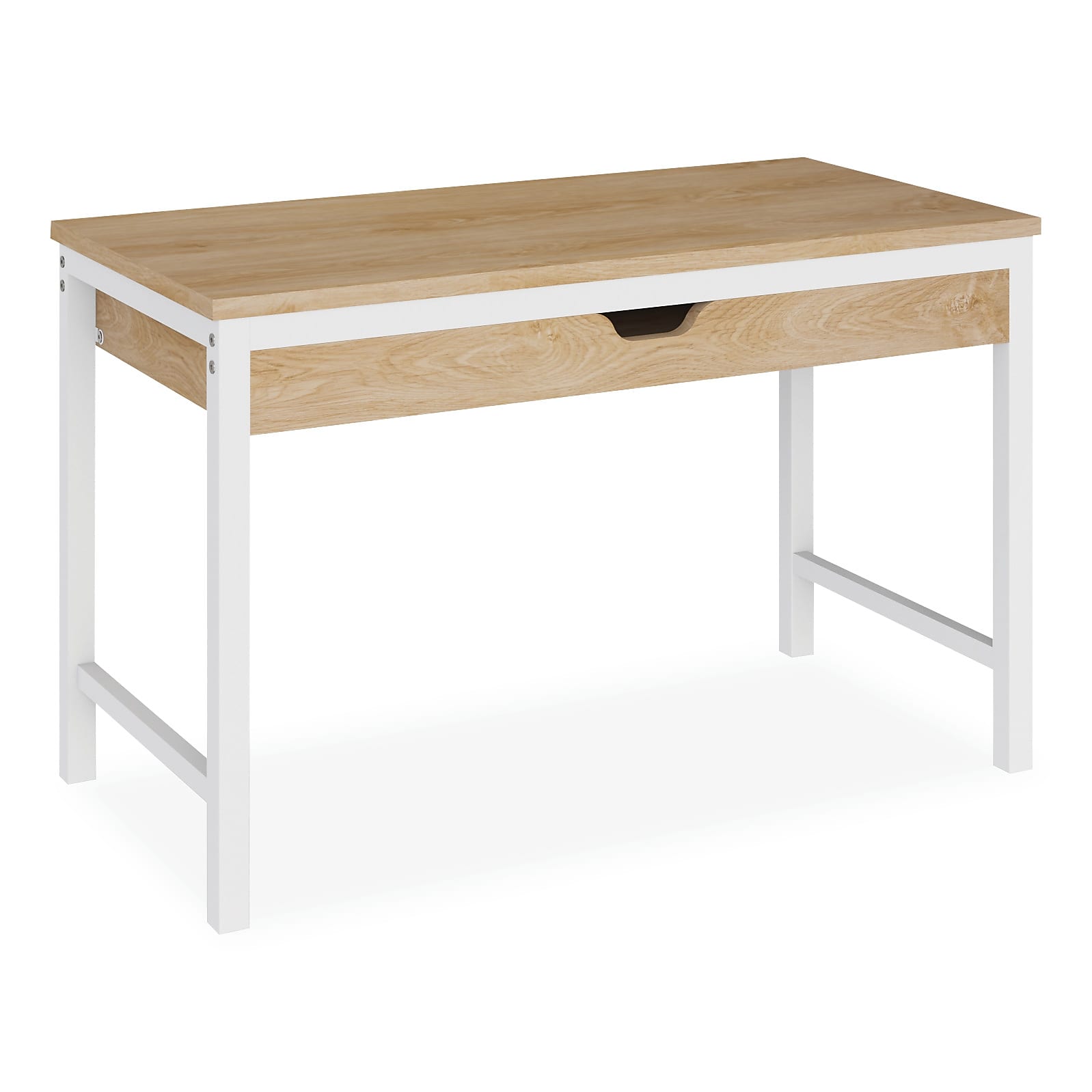 Alera Modern Writing Desk, 47.24" x 23.62" x 29.92", Beigewood/White