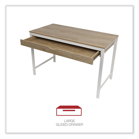 Alera Modern Writing Desk, 47.24" x 23.62" x 29.92", Beigewood/White