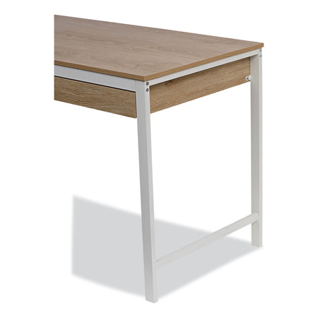 Alera Modern Writing Desk, 47.24" x 23.62" x 29.92", Beigewood/White