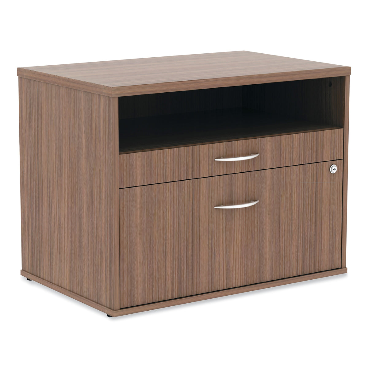 Alera®, Open Office Series Low File Cabinet Credenza, 29 1/2×19 1/8×22 7/8,Modern Walnut