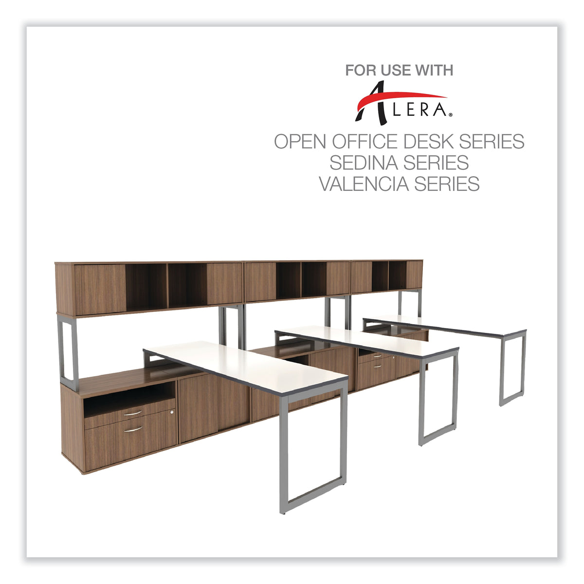 Alera®, Open Office Series Low File Cabinet Credenza, 29 1/2×19 1/8×22 7/8,Modern Walnut