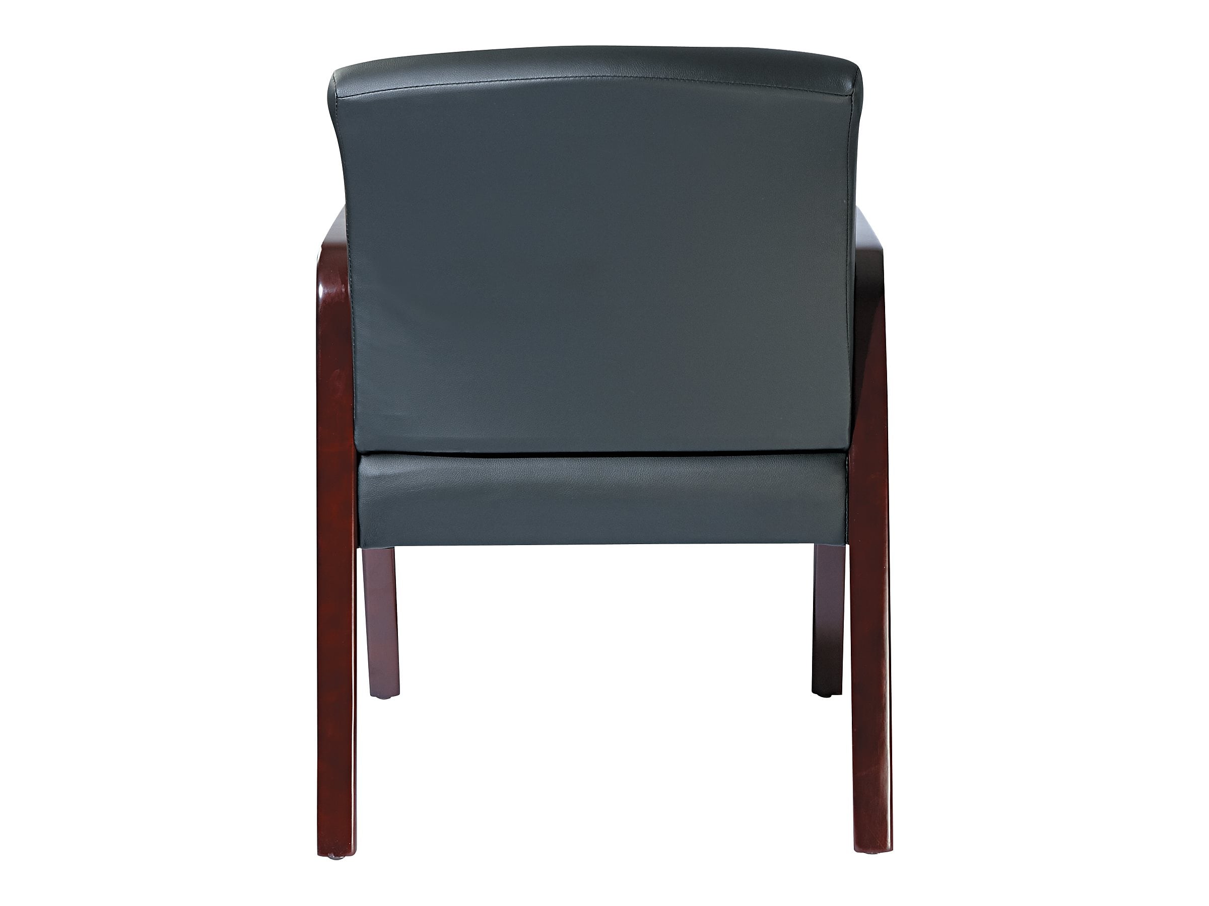 Alera Reception Lounge Series Leather Guest Chair, Black/Mahogany