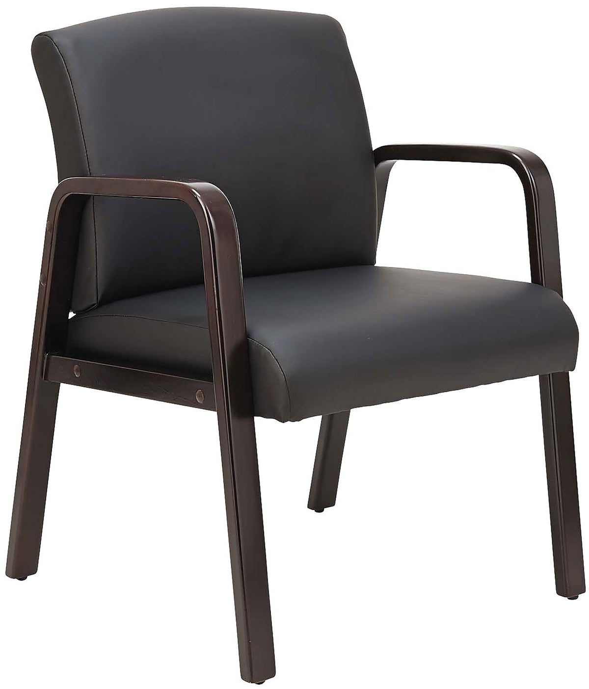 Alera Reception Lounge Series Leather Guest Chair, Espresso/Black