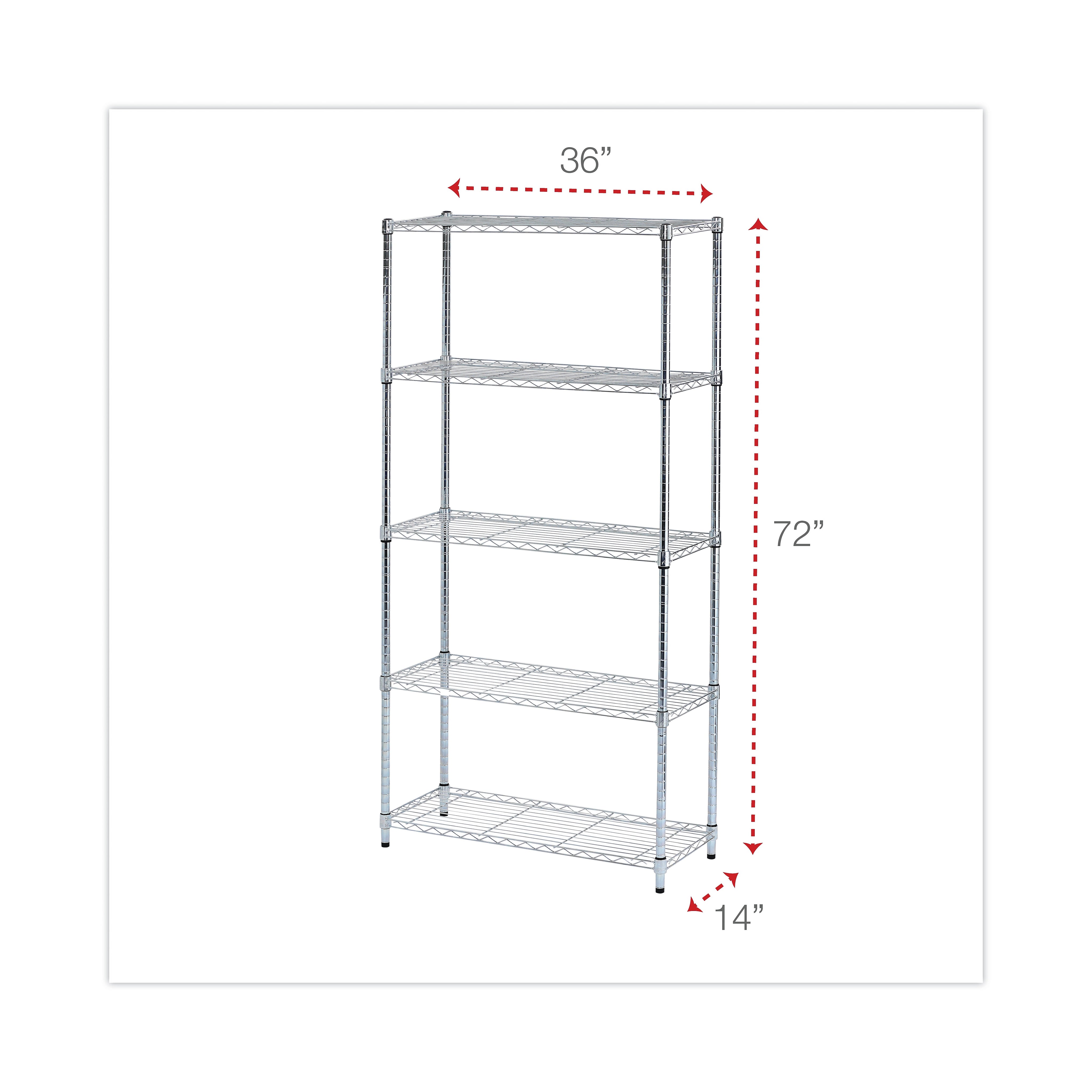 Alera® Residential Wire Shelving, Five-Shelf, Silver