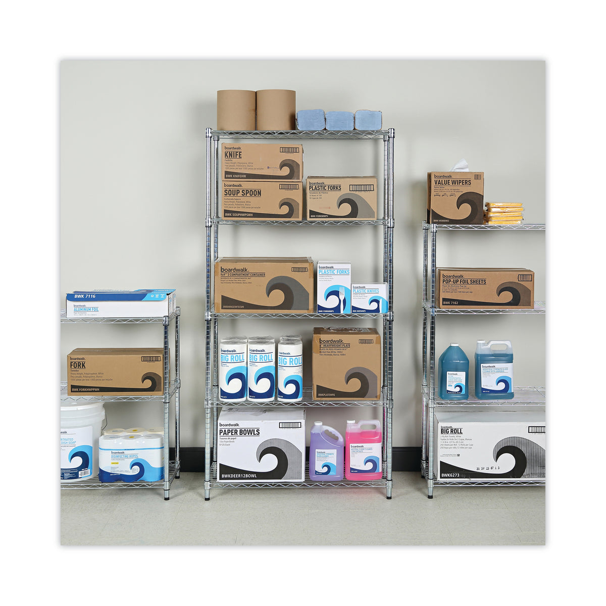 Alera® Residential Wire Shelving, Five-Shelf, Silver