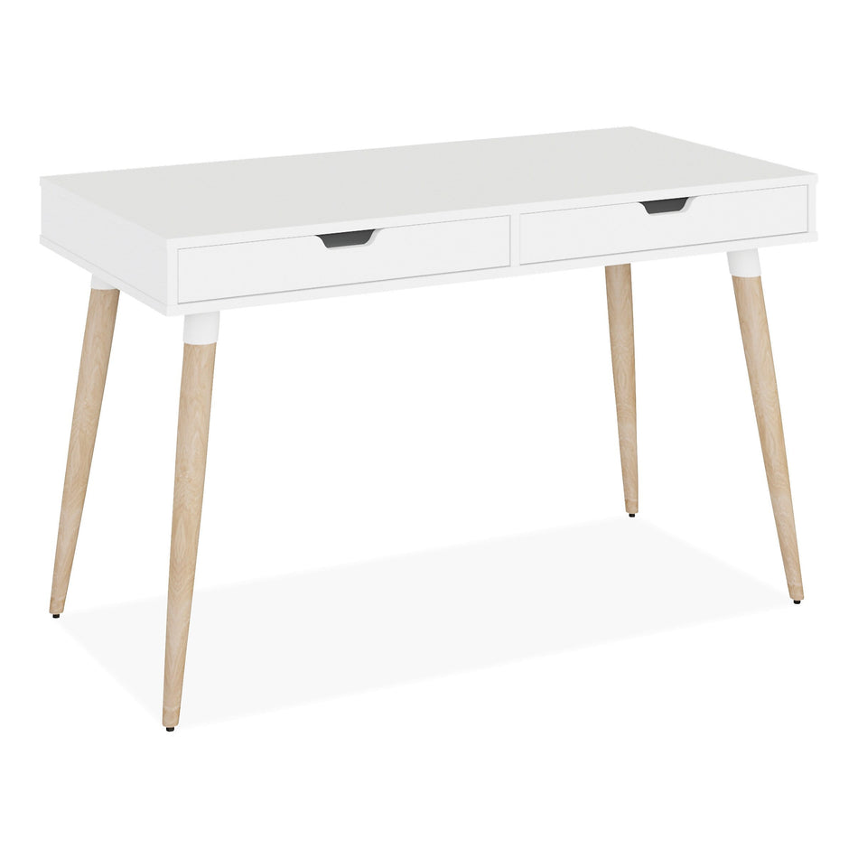 Alera Scandinavian Writing Desk, 47.24" x 23.62" x 29.53", White/Beigewood