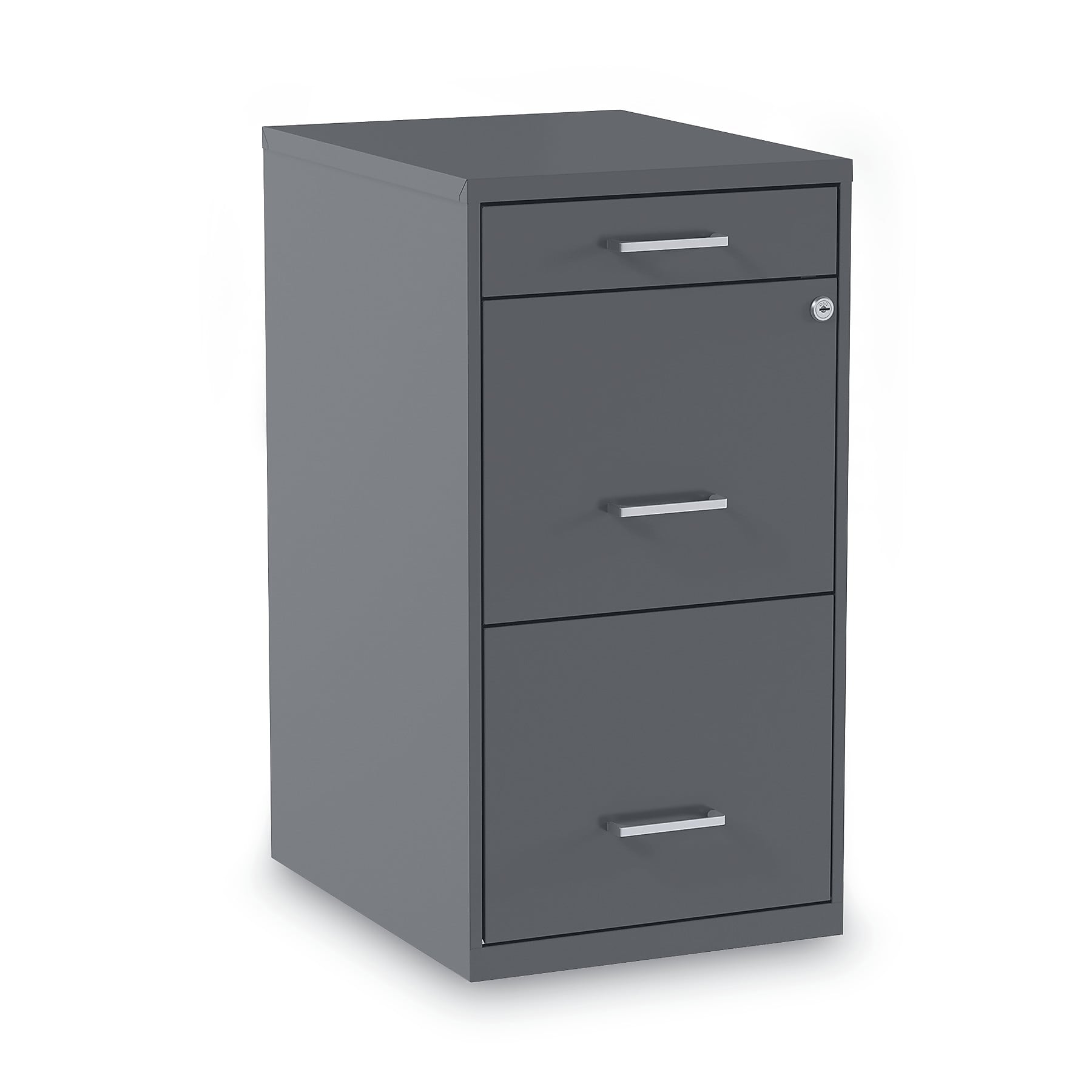 Alera® Soho 2 File-Drawer Vertical Standard File Cabinet, Letter Size, Lockable, 24.1"H x 14"W x 18"D, Charcoal