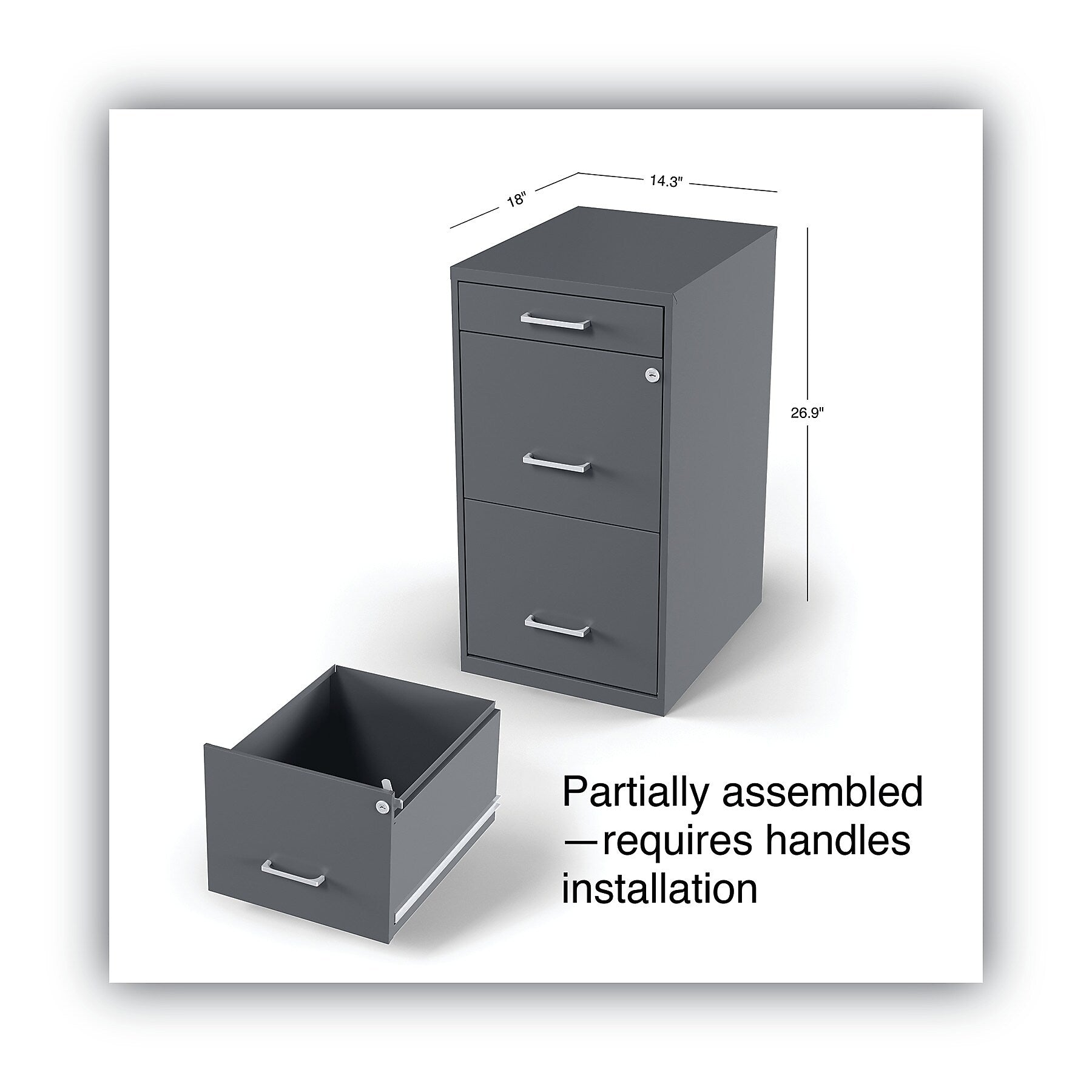 Alera® Soho 2 File-Drawer Vertical Standard File Cabinet, Letter Size, Lockable, 24.1