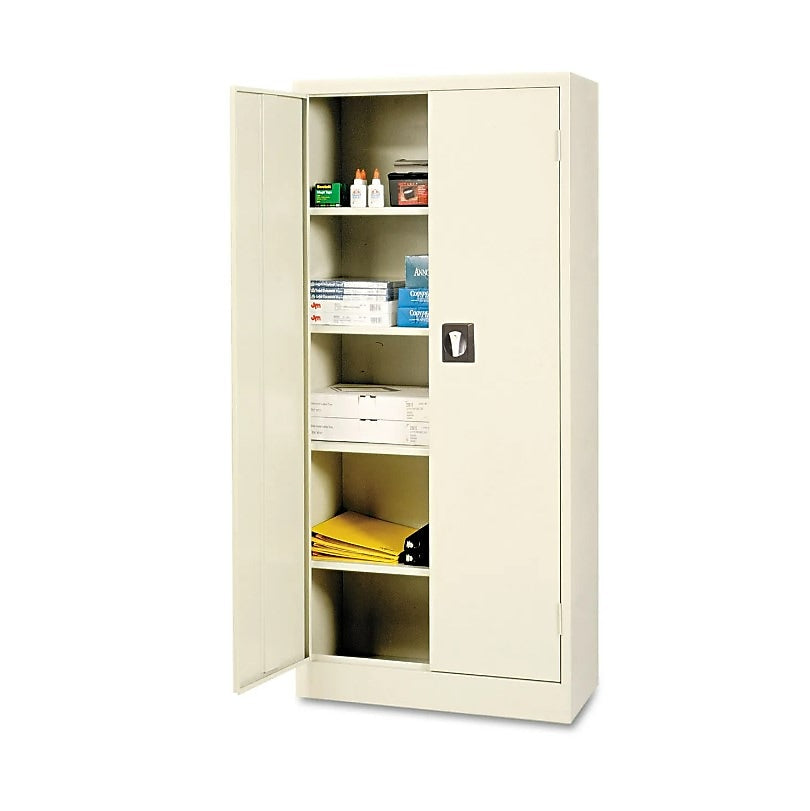 Alera Space Saver Storage Cabinet with Fixed Shelves, Putty, 66" H x 30" W x 15" D