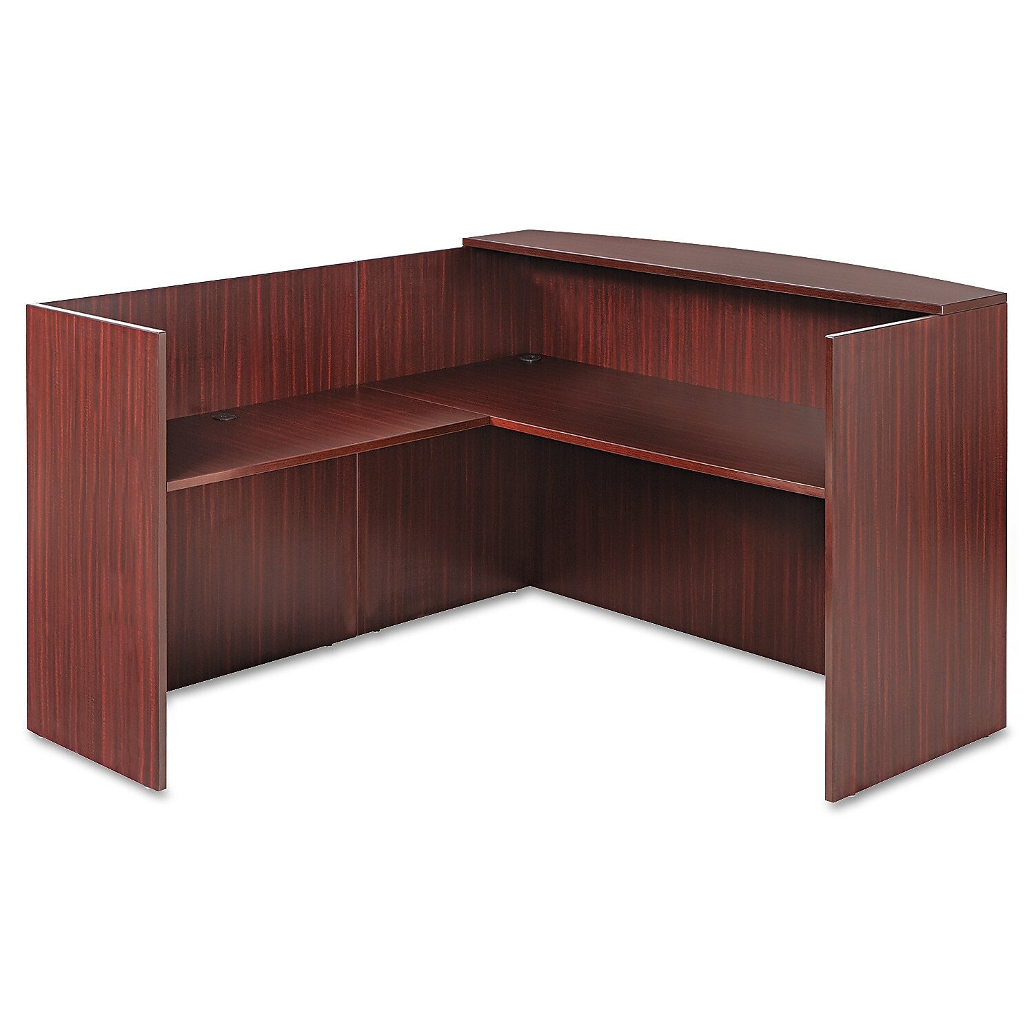 Alera® Valencia Reversible Reception Return, 44w x 23-5/8d x 41-1/2h, Mahogany