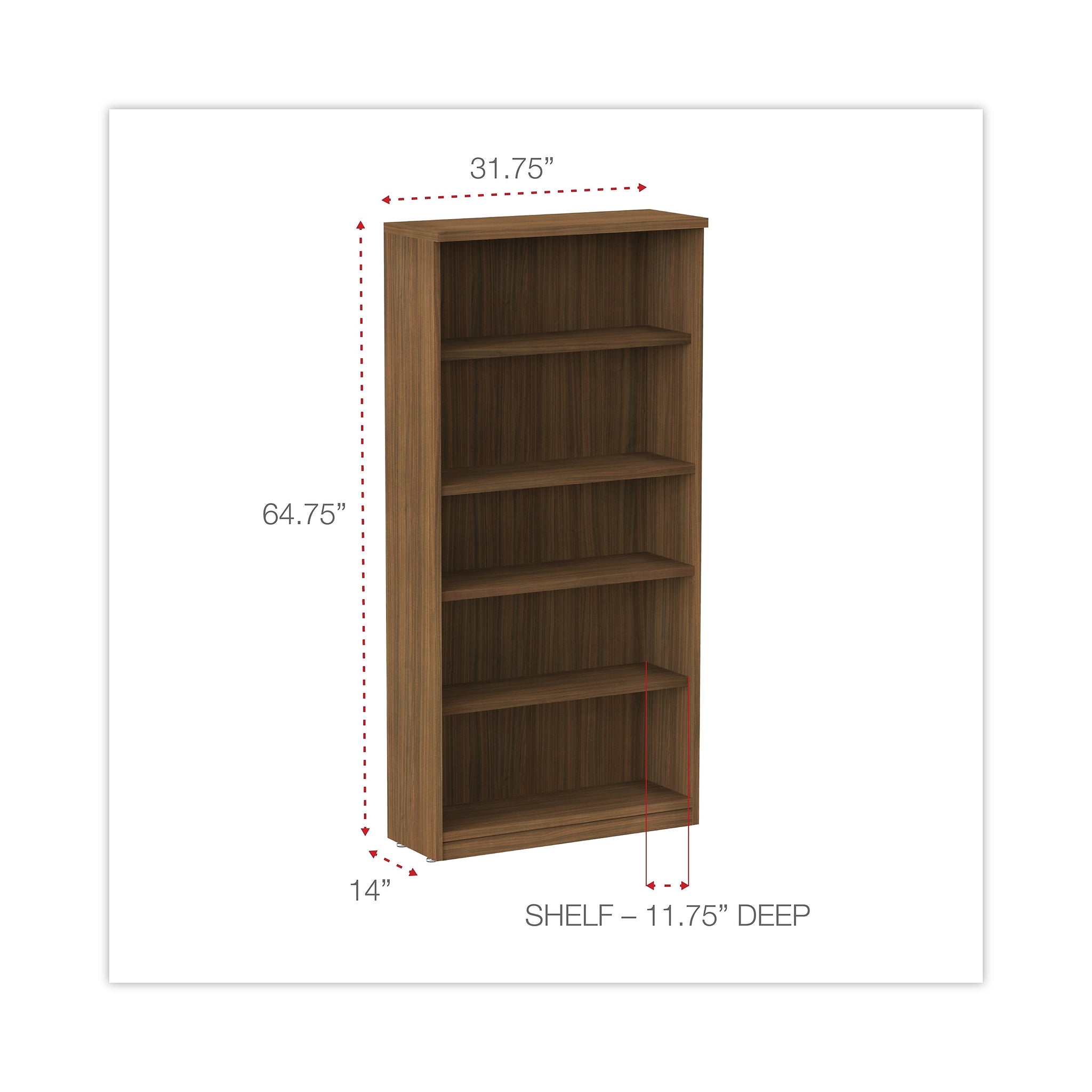 Alera® Valencia Series Bookcase, 5-Shelf, 31-3/4