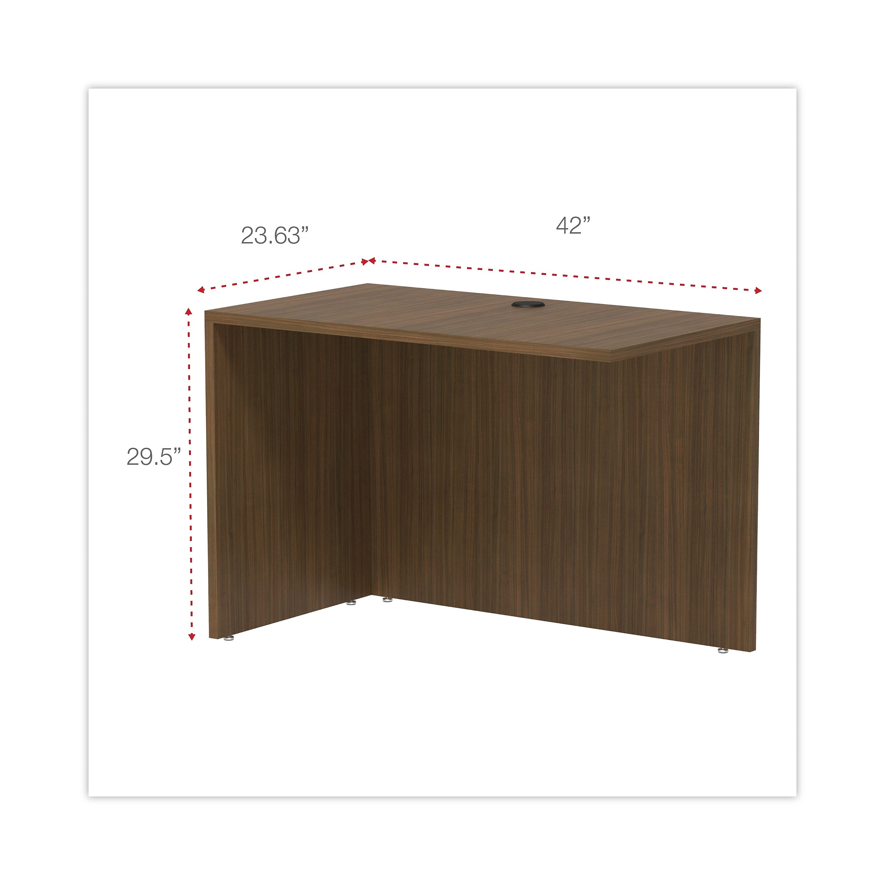 Alera® Valencia Series Reversible Return/Bridge Shell, 42w x 23 5/8d x 29 1/2h, Modern Walnut