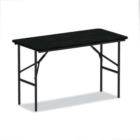 Alera Wood Folding Table, 48"W x 23 7/8"D, Black