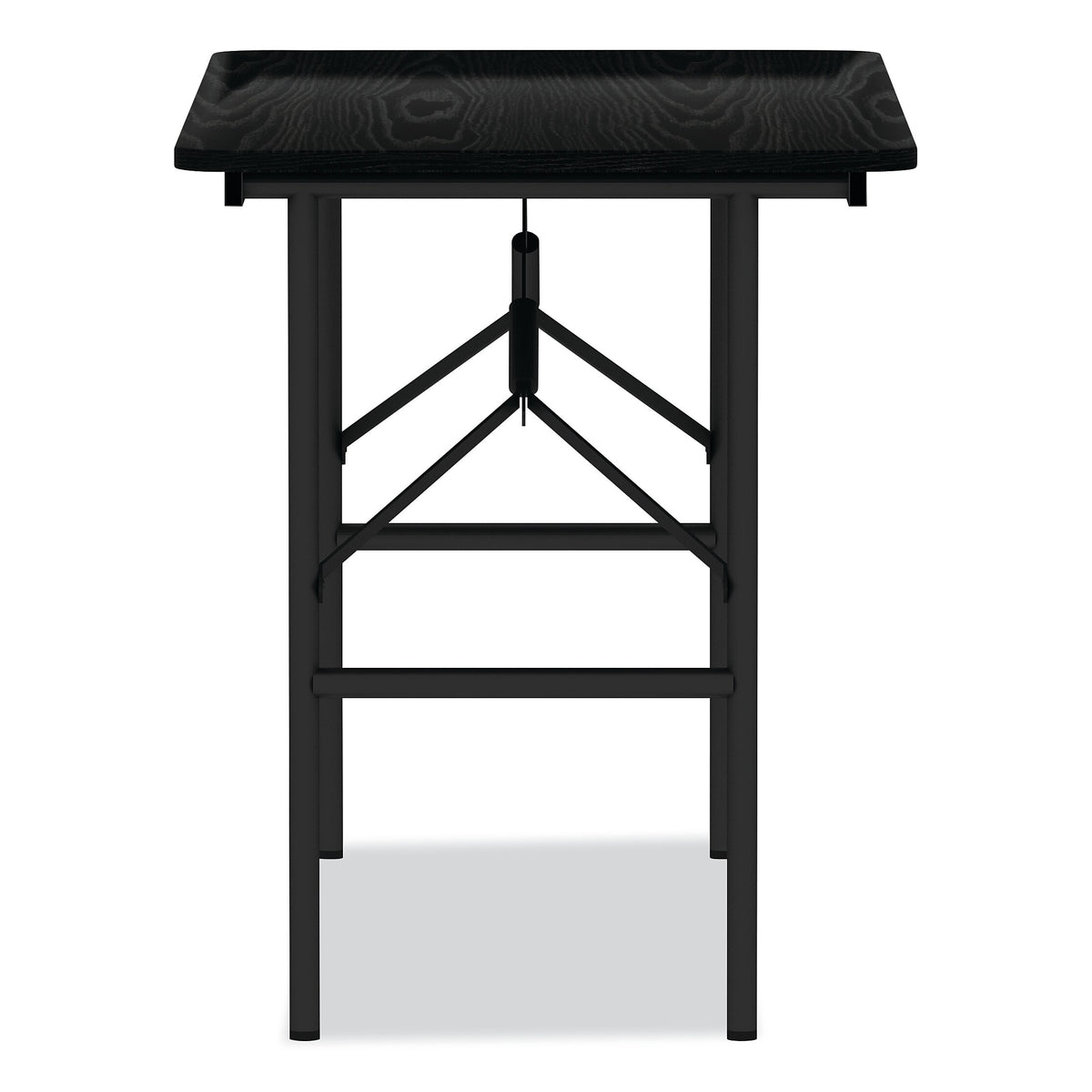 Alera Wood Folding Table, 48"W x 23 7/8"D, Black