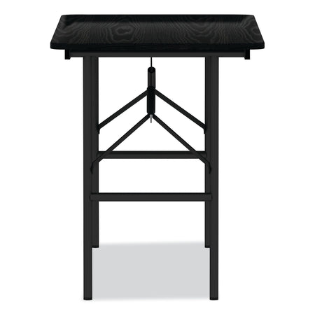 Alera Wood Folding Table, 48"W x 23 7/8"D, Black