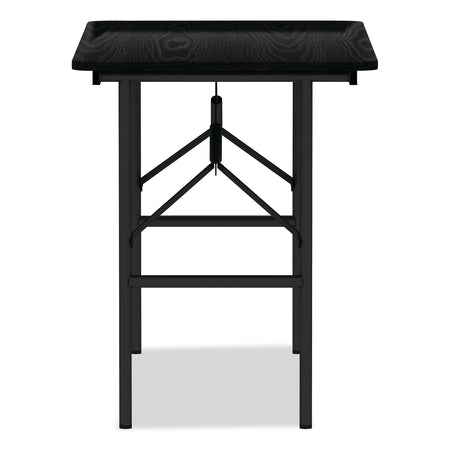 Alera Wood Folding Table, 48"W x 23 7/8"D, Black