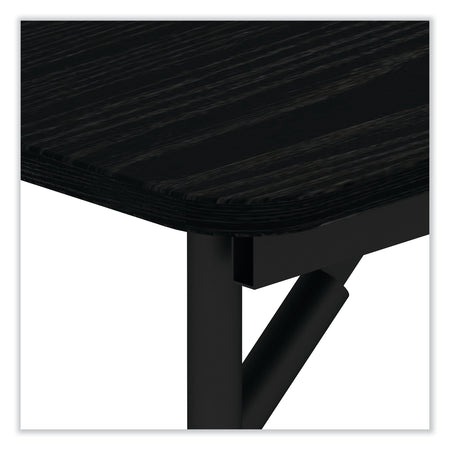 Alera Wood Folding Table, 48"W x 23 7/8"D, Black