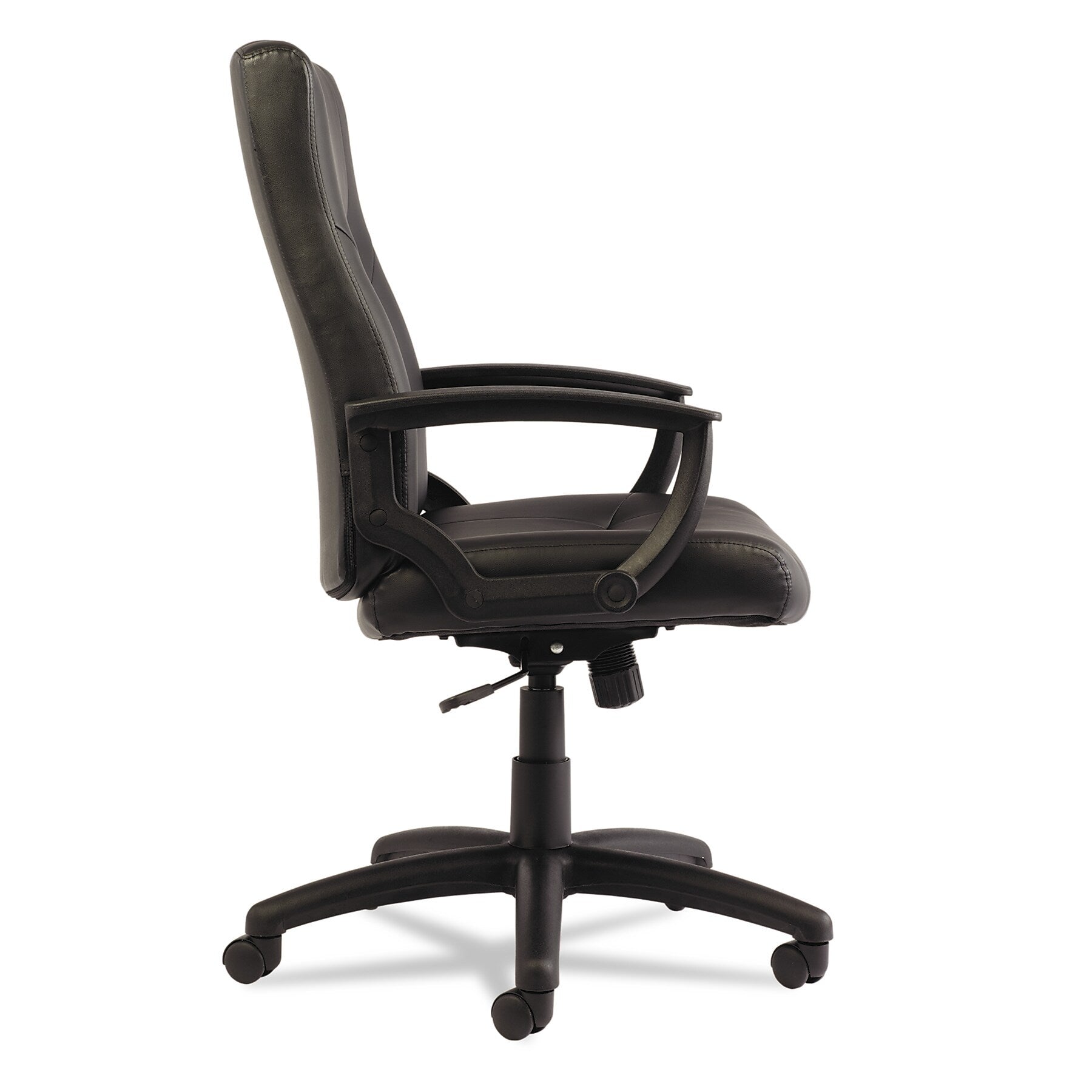 Alera® YR Series Leather High-Back Swivel/Tilt Executive Chair , Black