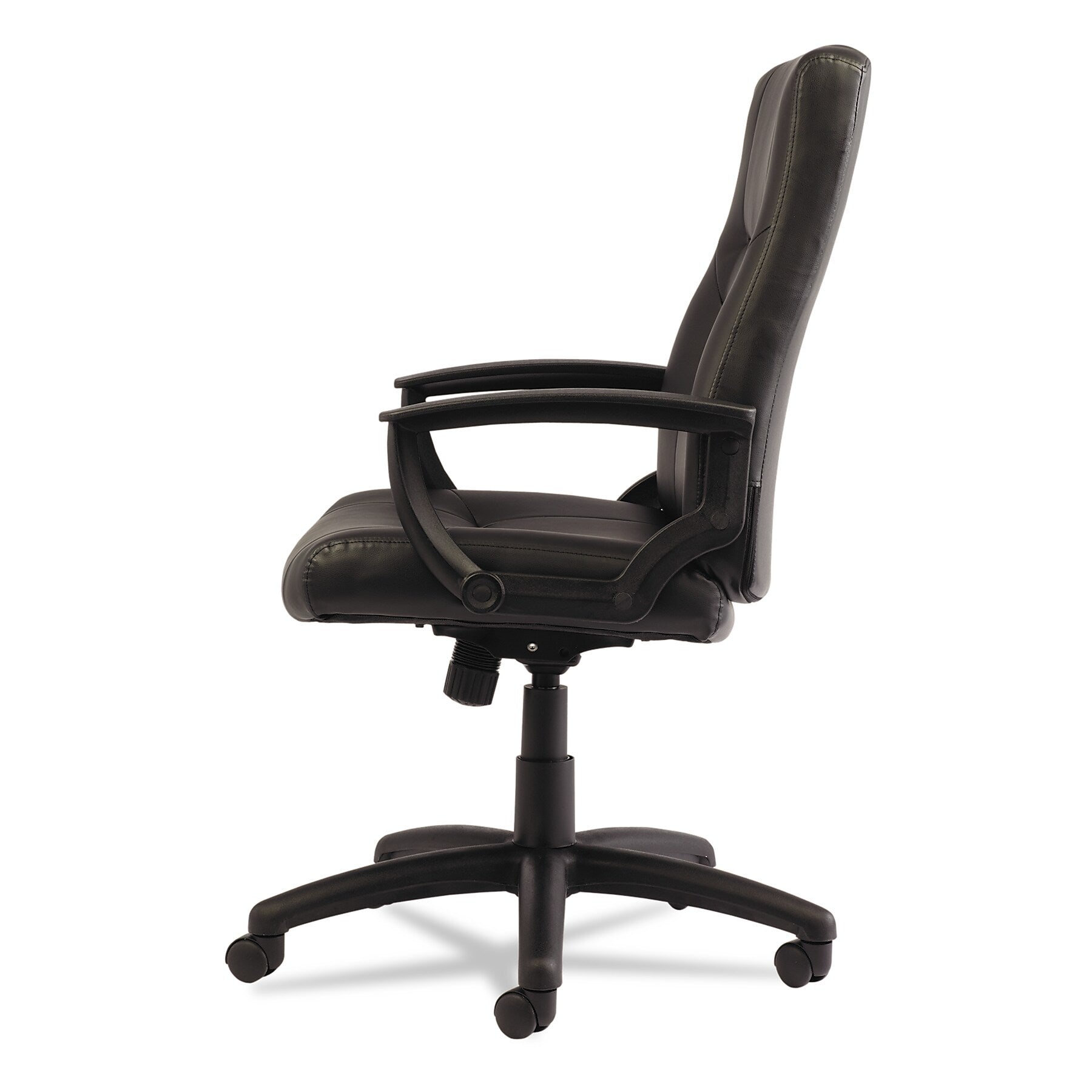 Alera® YR Series Leather High-Back Swivel/Tilt Executive Chair , Black