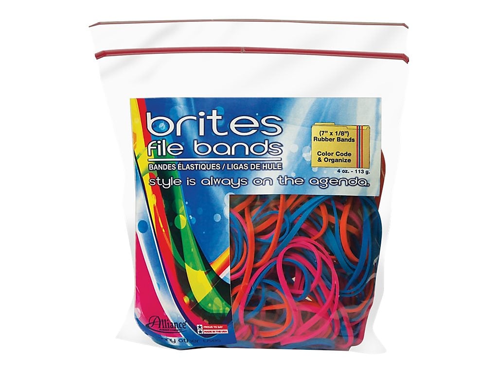 Alliance Brites Multi-Purpose Rubber Bands, Resealable Bag, 50/Pack