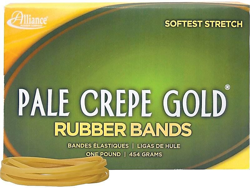 Alliance Pale Crepe Gold Multi-Purpose Rubber Bands, #33, 1 lb. Box, 970/Box