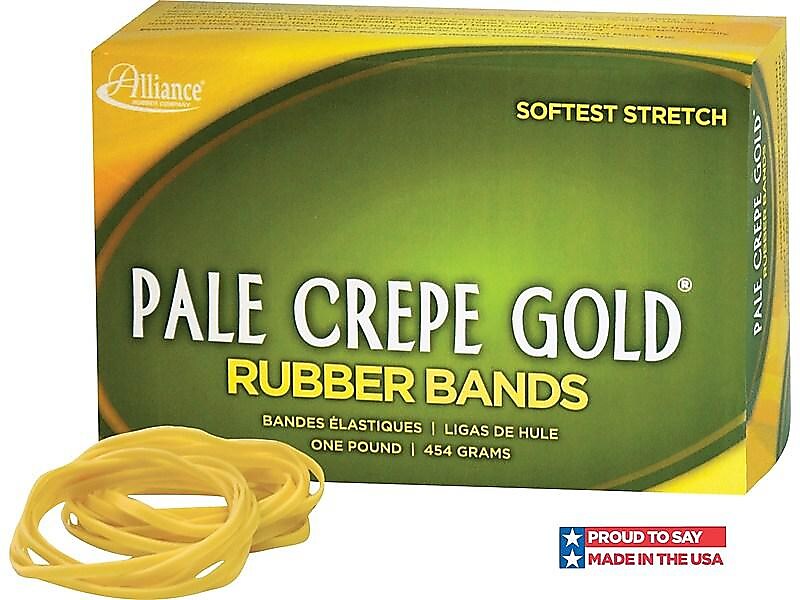 Alliance Pale Crepe Gold Multi-Purpose Rubber Bands, #33, 1 lb. Box, 970/Box