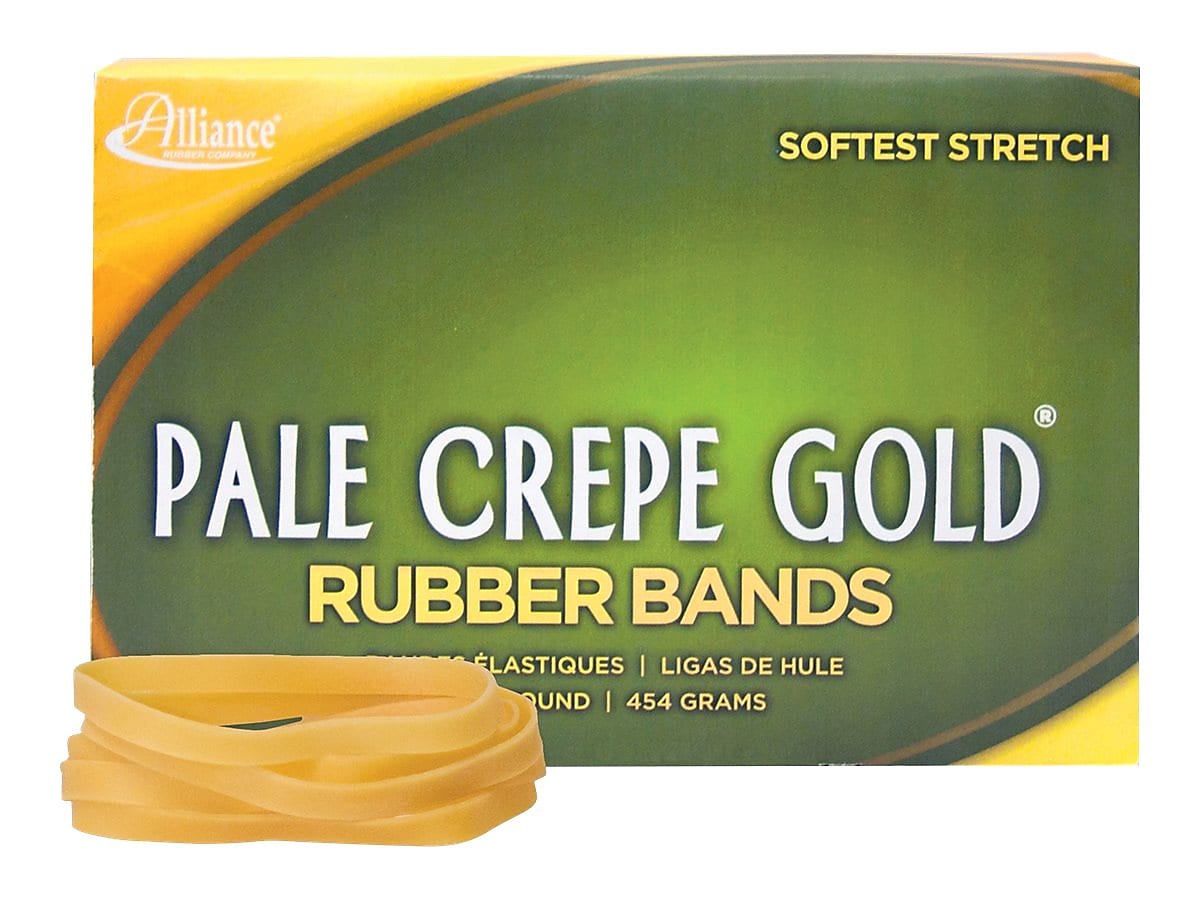 Alliance Pale Crepe Gold Multi-Purpose Rubber Bands, #64, 1 lb. Box, 490/Box