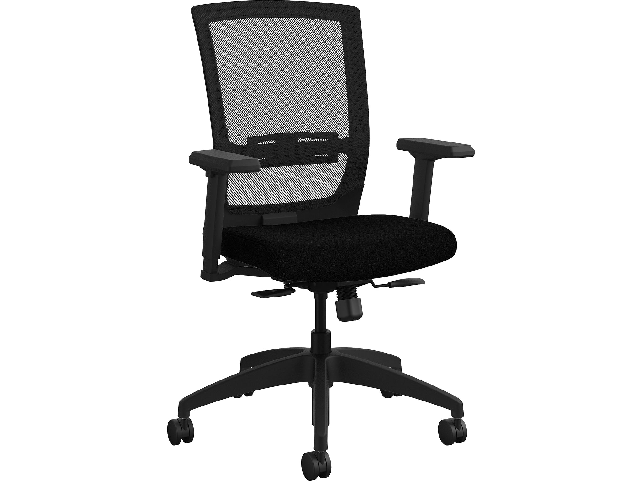 Allsteel Quip Ergonomic Mesh Back Swivel Task Chair, Black/Carbon