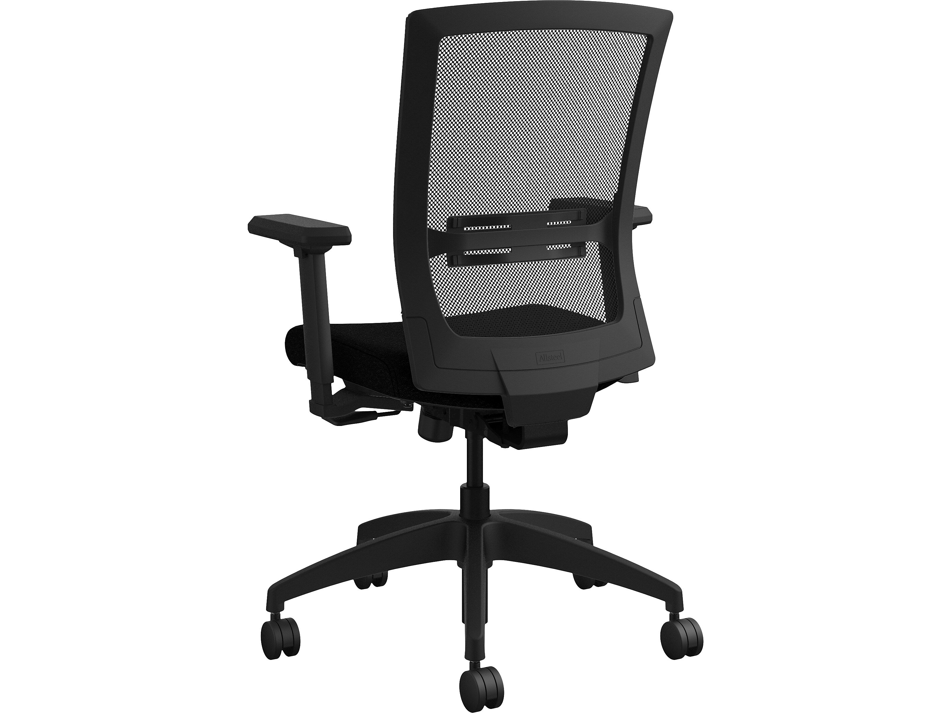 Allsteel Quip Ergonomic Mesh Back Swivel Task Chair, Black/Carbon