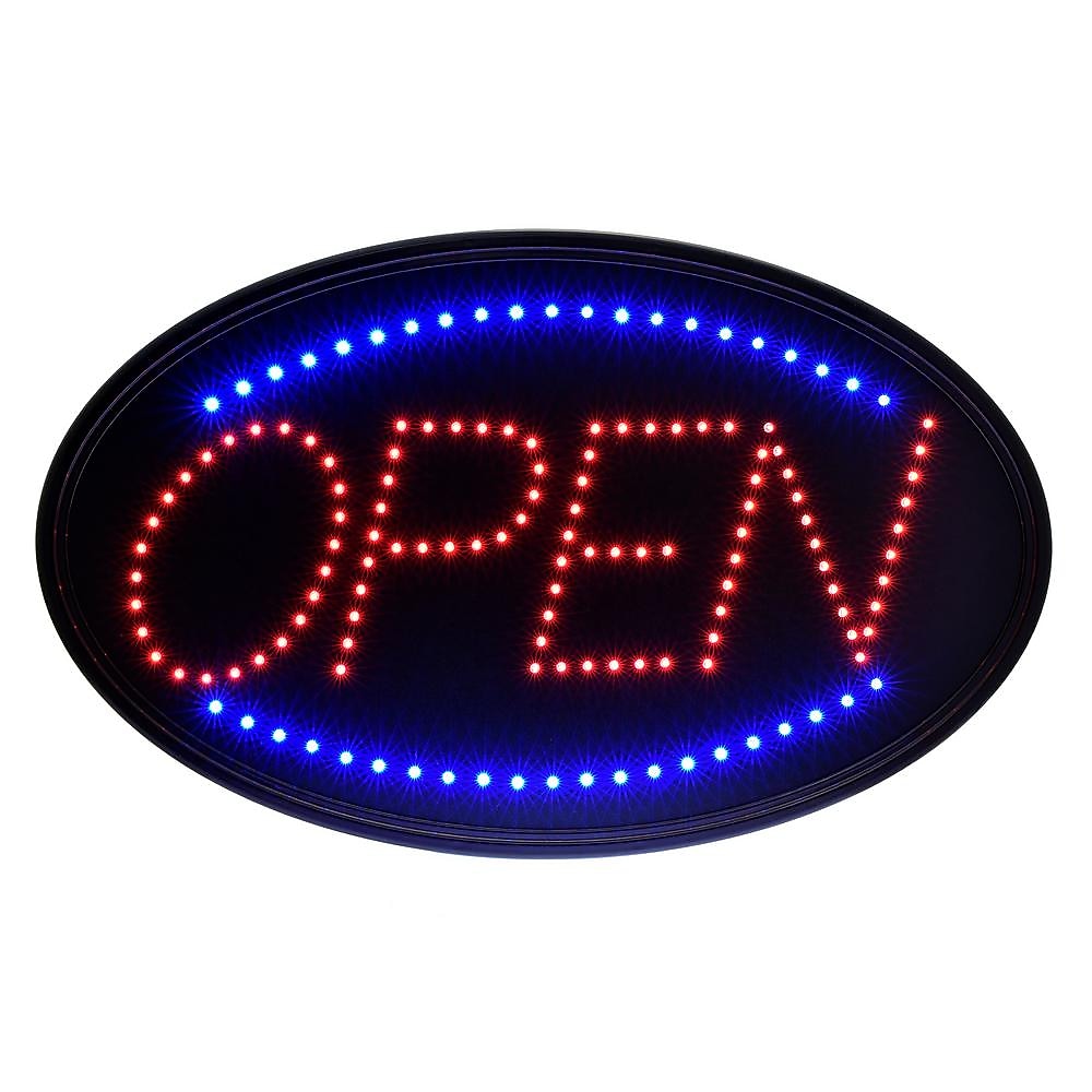 Alpine Industries 23 in. x 14 in. LED Oval Open Sign, 2 Pack