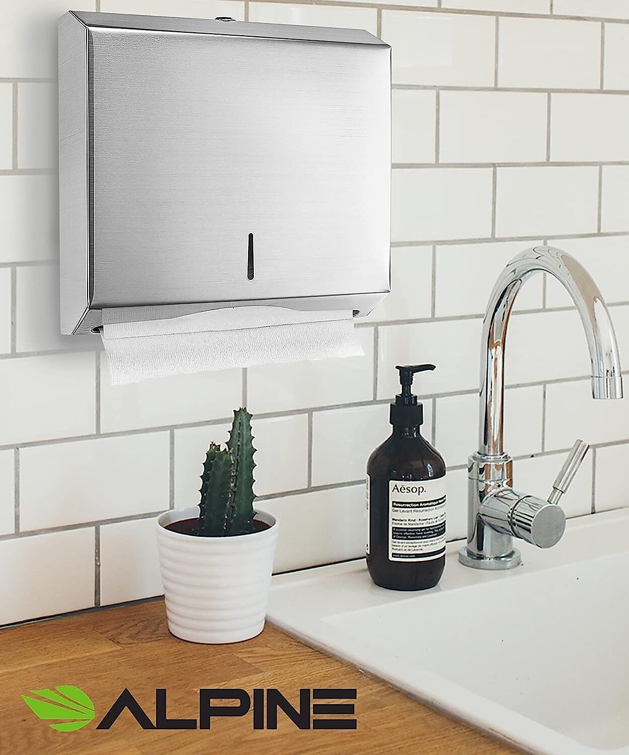Alpine Industries Centerpull Paper Towel Dispenser, Stainless Steel, 2/Pack